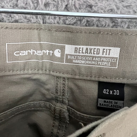 Carhartt Pants Mens 42x30 Beige Rugged Flex Relaxed Ripstop Cargo Utility Work - Picture 3 of 14